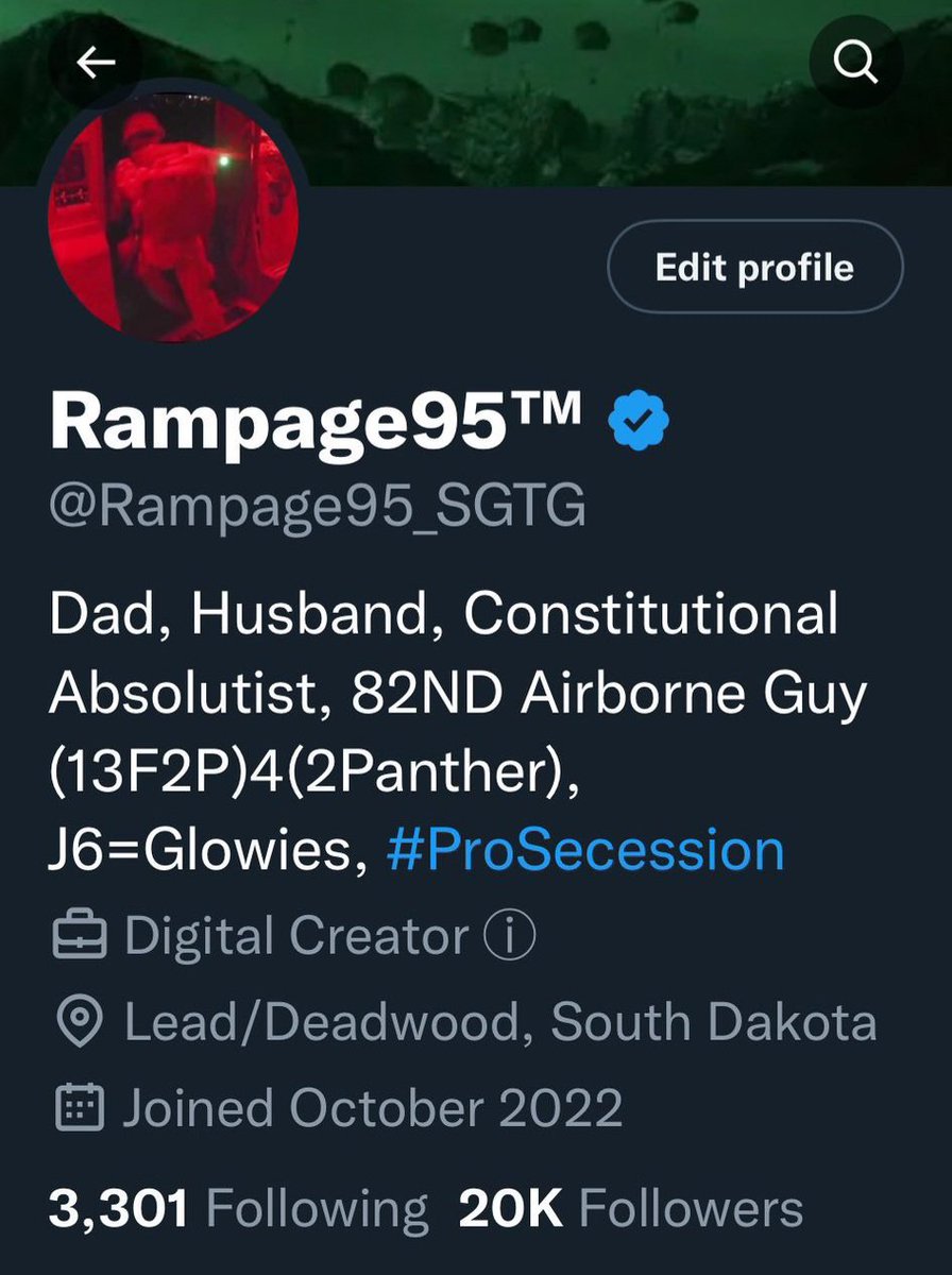 Please reinstate this account! He did not violate TOS!! He's a father, veteran, patriot & great friend! 

..@ellagirwin 

@rampage95_SGTG 👈🏻