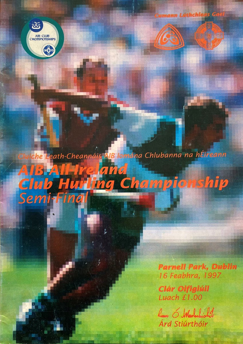 ProgrammesGaa's tweet photo. 1997 All-Ireland Club Hurling Semi-Final; Ruairí Óg (Cushendall) v. Wolfe Tonnes (Shannon) https://t.co/Bp5Fq65w1X