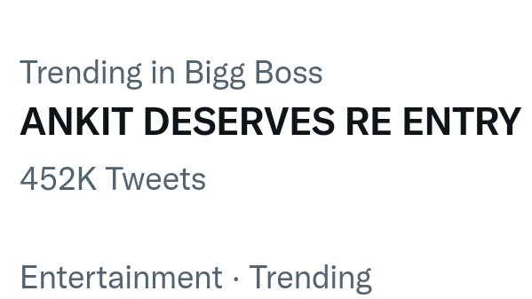 VivaanBebarta's tweet photo. Ankit BB Main Waapish Nahi Chahiye Toh???  Bcz Trend Bahat Jyada Slow Hogaya Hain

Haar Se Haaro Mat Haar Ko Haraao

Speed  Badhaao

ANKIT DESERVES RE ENTRY https://t.co/1x7NOSTcvn