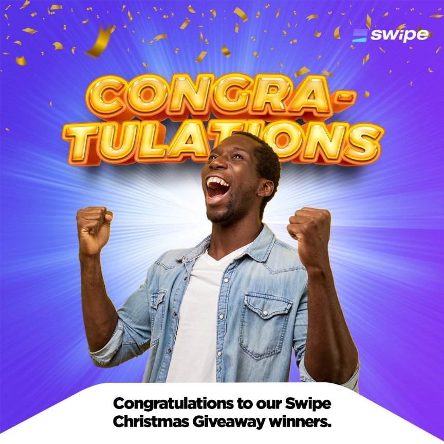 get_swipeNG's tweet photo. Congratulations to the winners of our 2022 Christmas giveaway and thank you to everyone that participated. ☺️
Twitter winners are:
@Simeonballer1
@Marvelous_baby1
@Omouyi4
@Hope55796172
@OsasRoland8
@Peace671173562
You will be contacted once your gift has been dispatched.
#swipe https://t.co/FQlOhIhqkh
