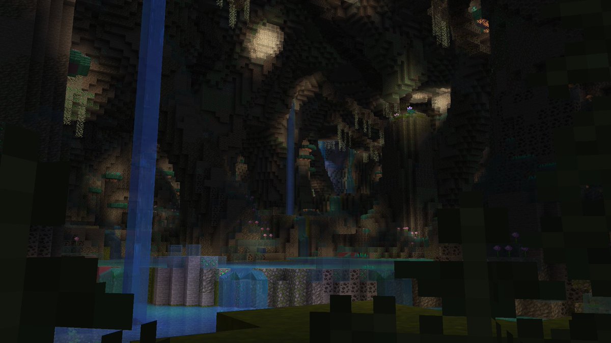Overgrown cave system #Minecraft
