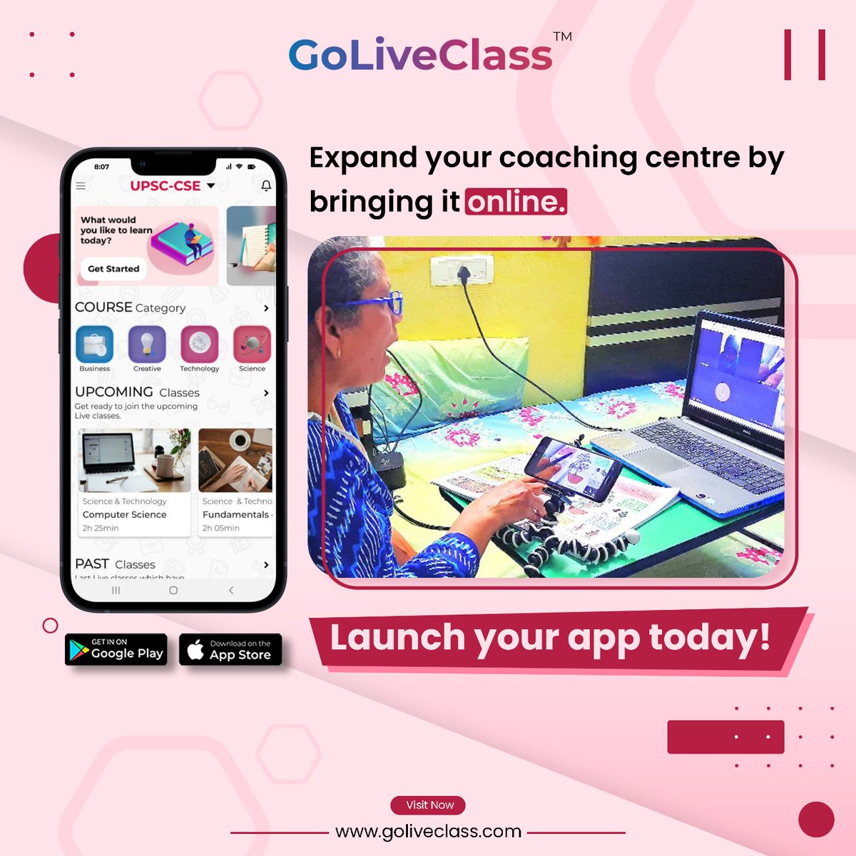 goliveclass's tweet photo. Nowadays almost every student wants to attend classes online.
Bring your coaching centre online and teach more students.
Launch your app today!
Contact us today:
Mail: sales@goliveclass.com
#app #coachingapp #mobileapp #coachingapplication #mobileapplication #onlineclass https://t.co/yU3aBYezPP