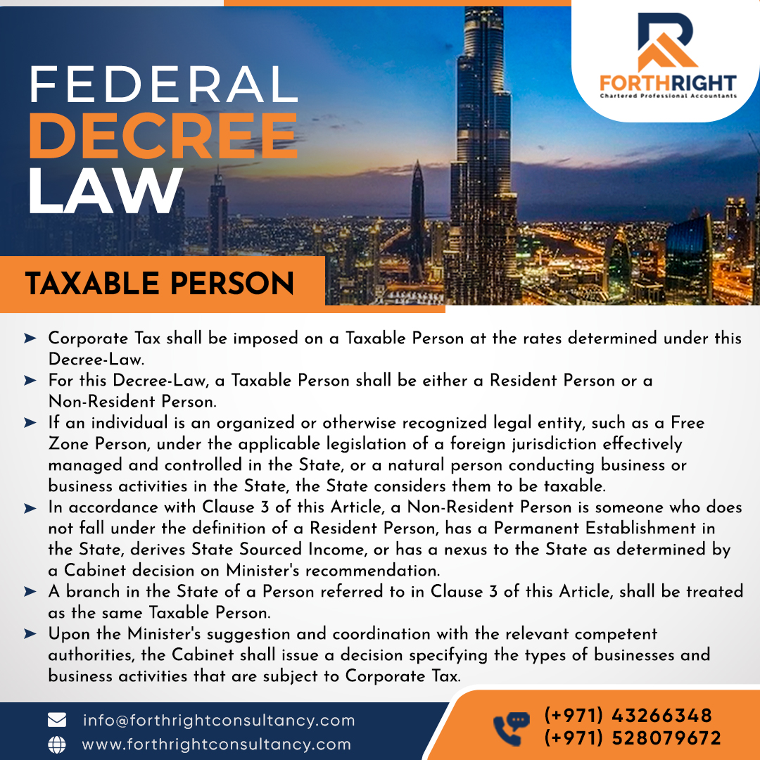 ForthrightCons2's tweet photo. Federal decree law
Taxable Person
If you want some more info regarding this :-
visit today https://t.co/4wER1pkBK5
📞Call us now (+971) 43266348, (+971 52 807 9672
#taxes #taxconsultancy #Managementconsultancy #corporateeventsdubai
#forthrightconsultancy #forthright https://t.co/gk94XlwefS