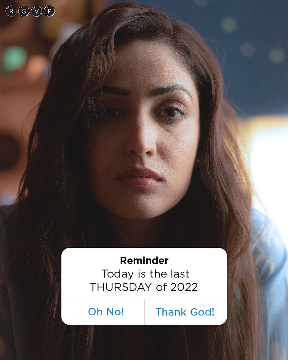 Were you 'Oh No!' or were you 'Thank God!'?🧐

#RSVPMovies #Thursday #LastThursday0f2022 #YamiGautam #Bollywood