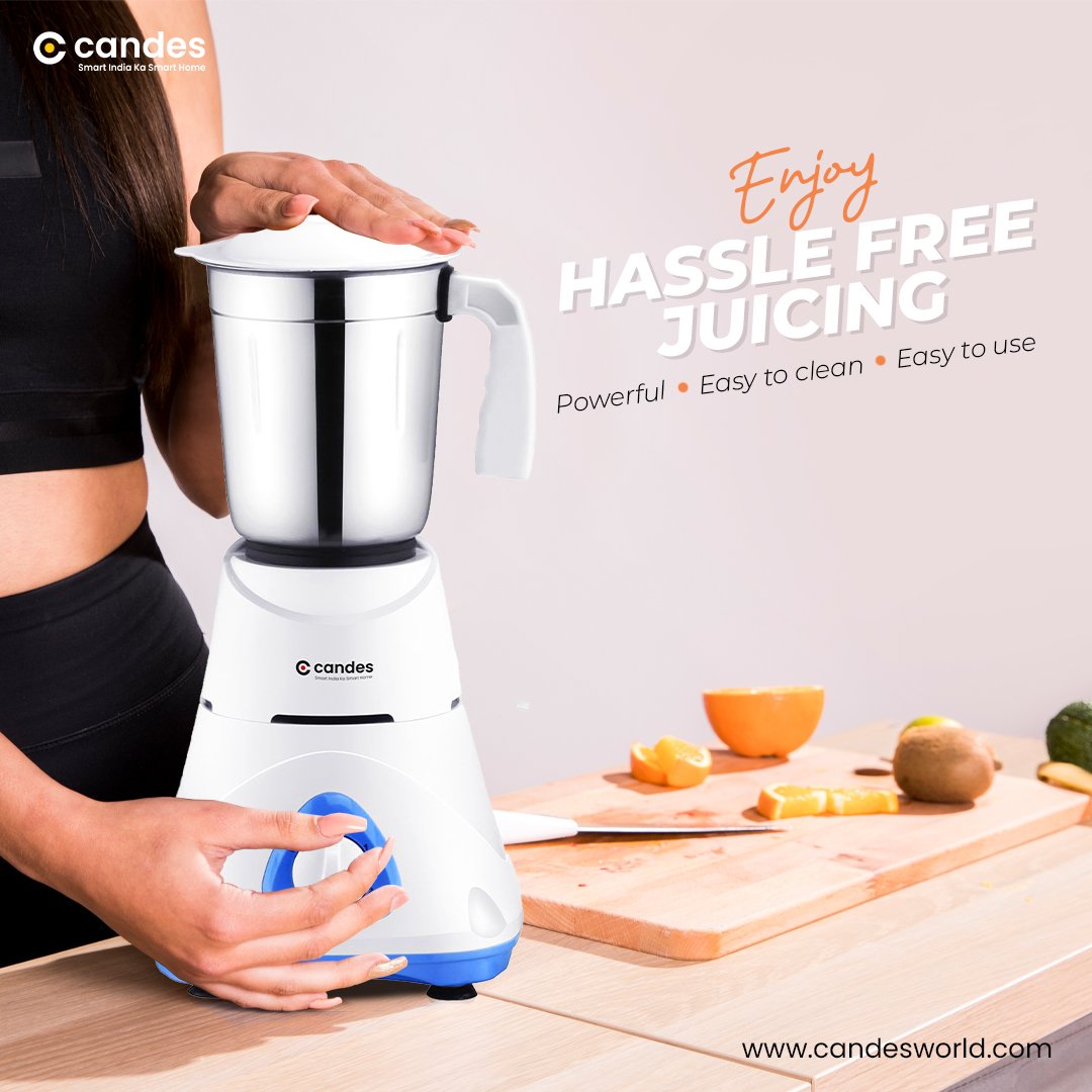 CandesWorld's tweet photo. Enjoy Hassle Free Juicing with Candes Range of Juicer Mixer Grinder!🍉✨
#mixergrinder #grinder #mixer #blender #kitchenappliances #handblender #juicer #blender  #foodprocessor #kitchen  #homeappliances #candes   #smarthome #smartindiakasmarthome #Smartlife #juice #smoothie https://t.co/t8ZfR9KhMB