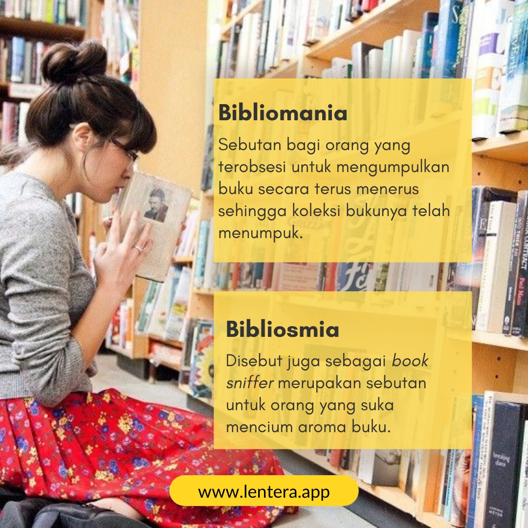 LenteraApp's tweet photo. Biasanya orang yang gemar membaca buku sering disebut sebagai kutu buku atau bookworm. Padahal julukan untuk penggemar buku ada banyak, loh! Berikut beberapa julukan bagi penggemar buku. Kira-kira kamu termasuk yang mana? Tulis di kolom komentar, ya! #lenteraapp #bacadilentera https://t.co/g8rJIBDQ2I