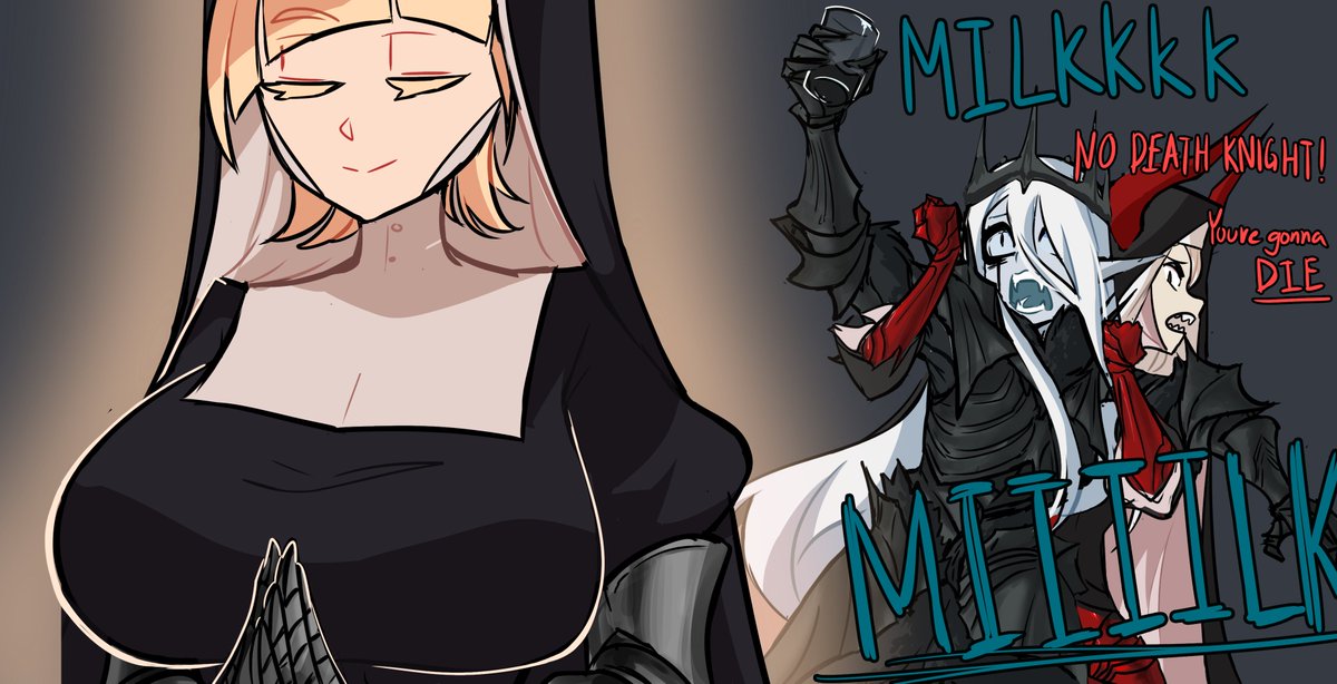 CenturiiC's tweet photo. I wonder how much damage holy milk does to undead🤔🥛 https://t.co/hiW7GuFGAW