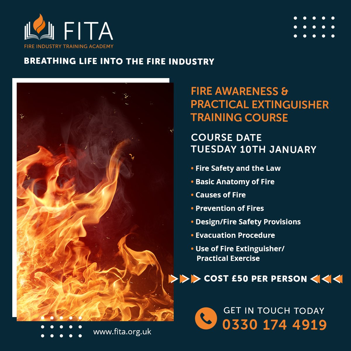 FITA_fire's tweet photo. Fire Awareness & Practical Extinguisher Training Course
Book Now for our January 10th Course.
https://t.co/19iCbRyexl
#fireawarenesstraining #fireextinguishercourse #bs53063 #firewarden #basicfiretraining https://t.co/1gJo2d9MJ7