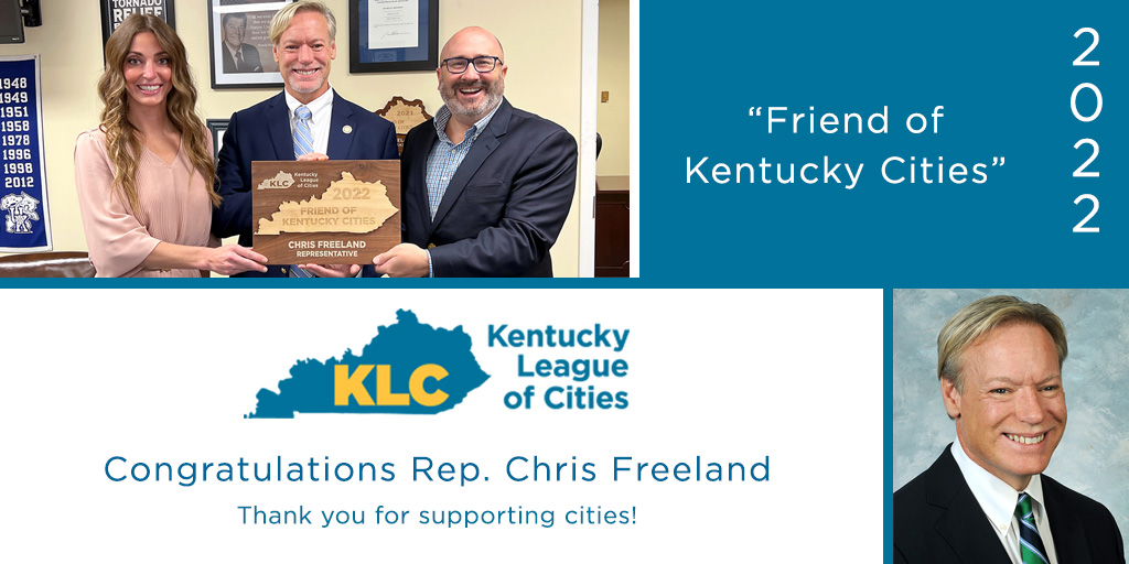 KY League of Cities (@kyleaguecities) on Twitter photo The KLC Bd of Dir named <a href="/freeland4ky/">Chris Freeland</a> a "Friend of Ky Cities" for supporting legislation that helps city officials govern at the local level. He also carried SB112 in the House, ensuring its final passage. <a href="/BryannaCarroll/">Bryanna L. Carroll</a> & <a href="/JDChaneyKLC/">J.D. Chaney</a> presented the award. Thanks for the support! The KLC Bd of Dir named <a href="/freeland4ky/">Chris Freeland</a> a "Friend of Ky Cities" for supporting legislation that helps city officials govern at the local level. He also carried SB112 in the House, ensuring its final passage. <a href="/BryannaCarroll/">Bryanna L. Carroll</a> & <a href="/JDChaneyKLC/">J.D. Chaney</a> presented the award. Thanks for the support!
