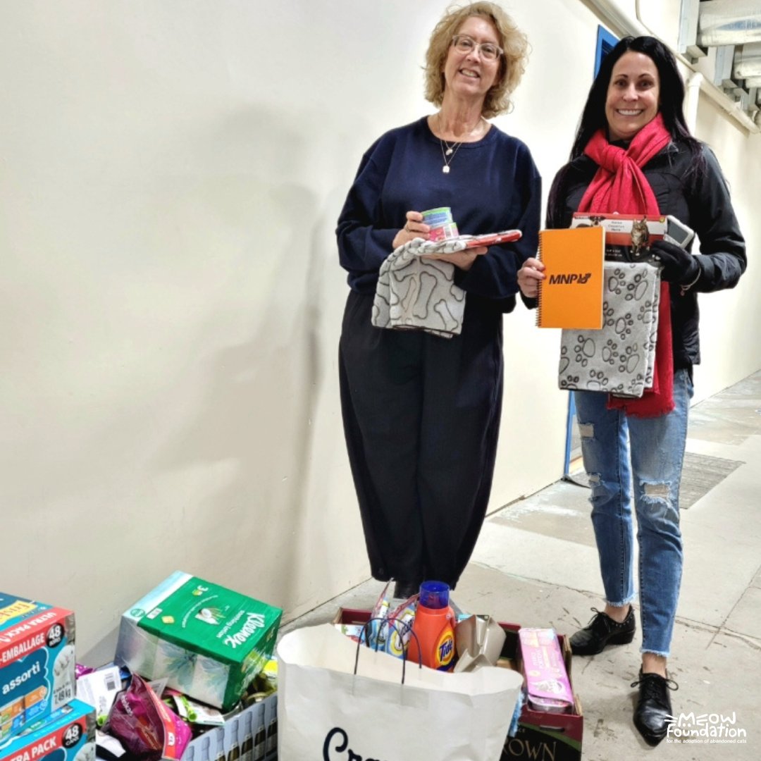 Some kind folks at MNP did a donation drive for MEOW and came to our Adoption Centre with a van full of supplies! We are so thankful and are excited to use all our new goodies ❤️ #thankfulthursday