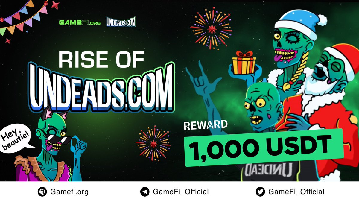 GAMEFI.ORG (@gamefi_official) on Twitter photo 🎉New pool on GameFi Party: UNDEADS STICKER POOL
🧟♂️ Let's add <a href="/Undeadscom/">Undeads Games</a> Christmas-themed Telegram sticker and grasp the rewards worth 1,000 USDT.
👉 Join Undeads Sticker pool now: gamefi.org/party/undeads_…
🔔Duration: Dec 29 - Jan 12
#GameFi_Party $GAFI 🎉New pool on GameFi Party: UNDEADS STICKER POOL
🧟♂️ Let's add <a href="/Undeadscom/">Undeads Games</a> Christmas-themed Telegram sticker and grasp the rewards worth 1,000 USDT.
👉 Join Undeads Sticker pool now: gamefi.org/party/undeads_…
🔔Duration: Dec 29 - Jan 12
#GameFi_Party $GAFI
