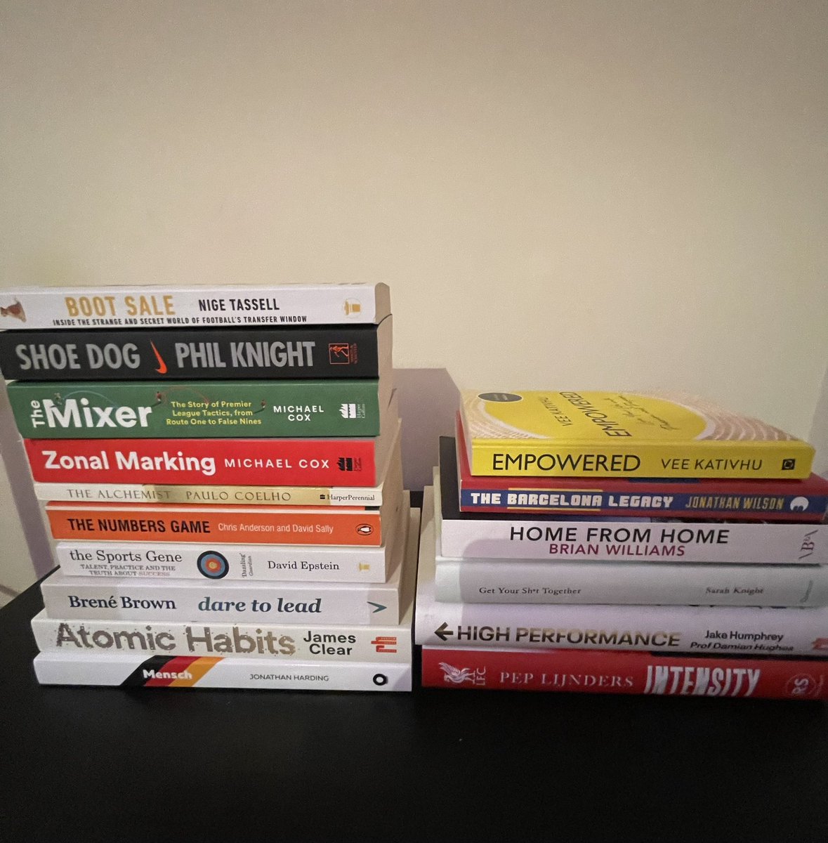 NYE Resolution 2022 •
This year I set out to read more books to grow my knowledge of the game/awareness of the world around us. 

Books read ⬅️ vs Books to read ➡️

Thanks to anyone who gave me recommendations - If any of my connections has any please share! 

2023: Double it 📚