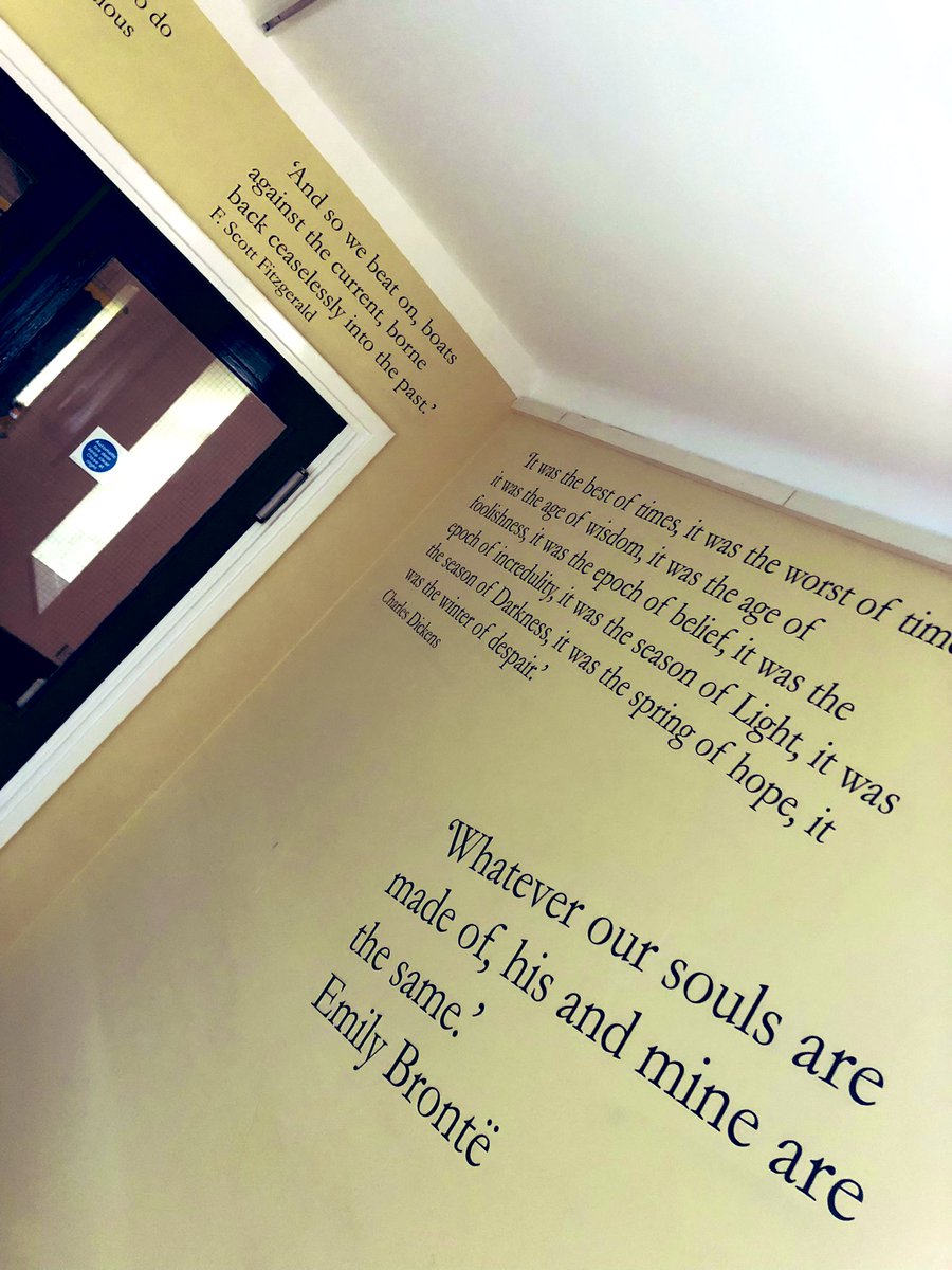 THSch_Site's tweet photo. Everyday is a learning day at #TalbotHeathSchool Today the site team are learning famous lines whilst installing on the walls of the English corridor @TalbotHeathSch https://t.co/ZJwyV41DuT