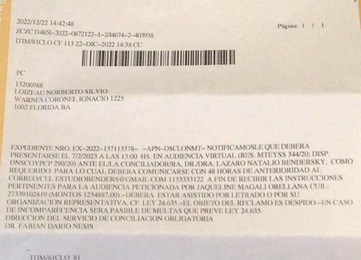 Si no cambia esto no queda nadie. Empleada que trabajaba en restaurant viernes y sábado a la noche de moza. 8/9 horas por semana. Ingreso hace 9 meses. De golpe dejó de venir. La llamamos , nada. La intimamos, nada. Abandono trabajo.  Pero…sorpresa. Demanda por 1.3MM de pesos !!