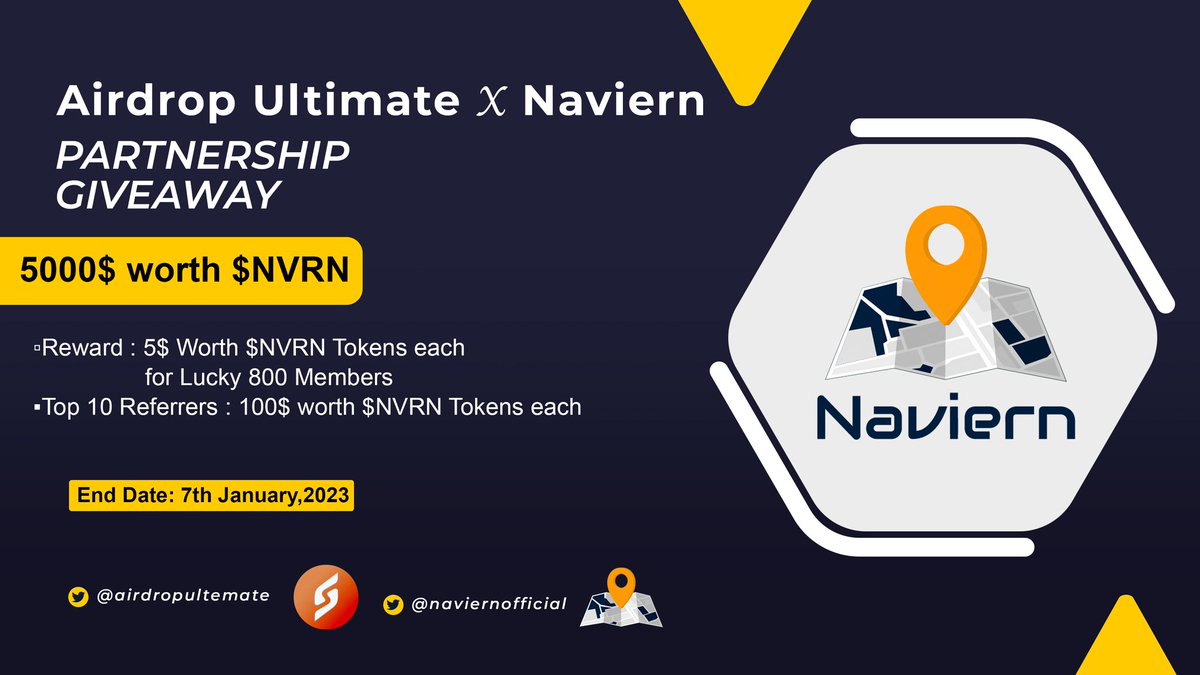 AirdropUltemate's tweet photo. Giveaway: @NaviernOfficial X @AirdropUltemate
Reward: 5$ worth $NVRN
Distribution: After TGE

🔗Giveaway Link: https://t.co/dzU3966gmI

-Complete all tasks of the giveaway
-Submit your BSC wallet address
-For 800 Random Lucky people

#Airdrop #BSC #USDT #NAVIERN #NVRN  #Giveaway https://t.co/iBNmKnin7U