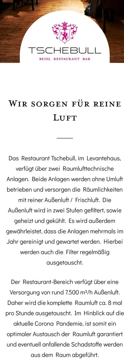 Sammelthread! Wer kennt Hotels, Lokale, Cafés..., die man mit großer Wahrscheinlichkeit ohne Infektion verlässt? Zum Beispiel durch gute Lüftungssysteme &amp; transparente Information?
#Corona #Covid #MaskUp