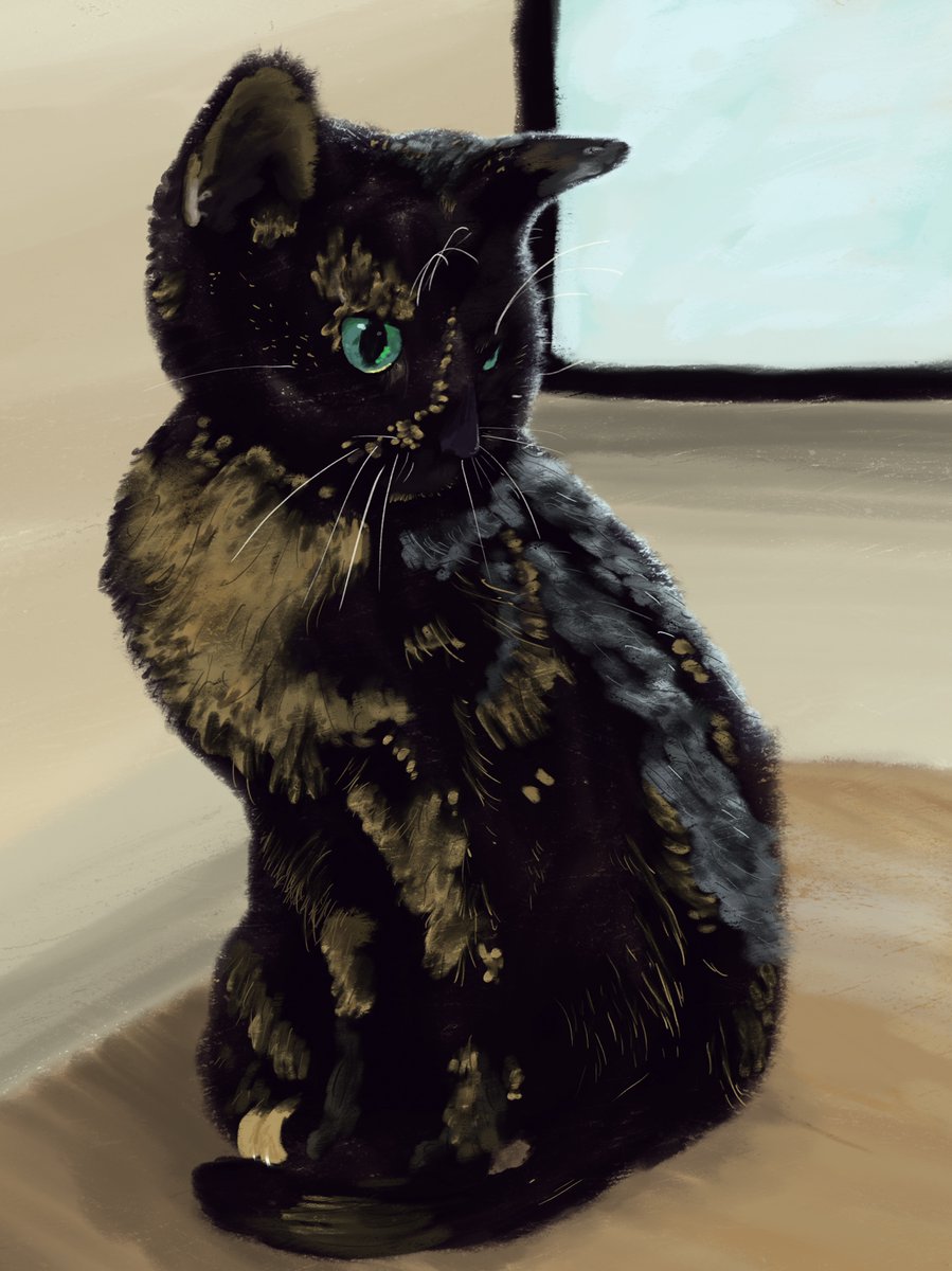 art_pressley's tweet photo. @somartist I’ve been learning and practicing a lot this year, and hopefully I’ll continue to improve! This one’s my favourite this year, probably because I love my fuzzy kitten! https://t.co/1L5I1LES22