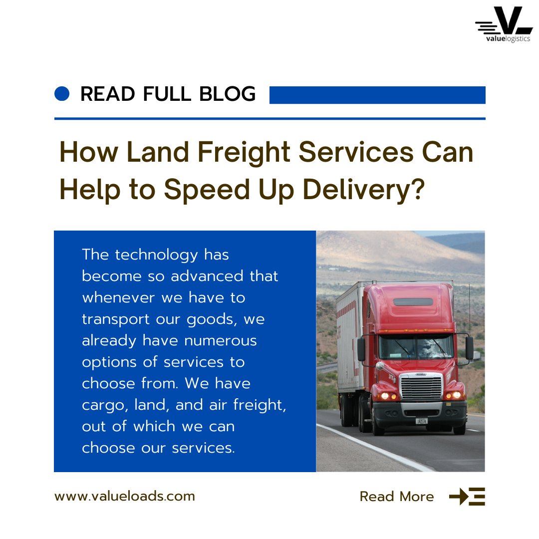 LogisticsValue's tweet image. 👀👀 Read &quot;How Land Freight Services Can Help to Speed Up Delivery?” only on valueloads.com 🎖️
#freightknowledge #logistics #fulltruckload