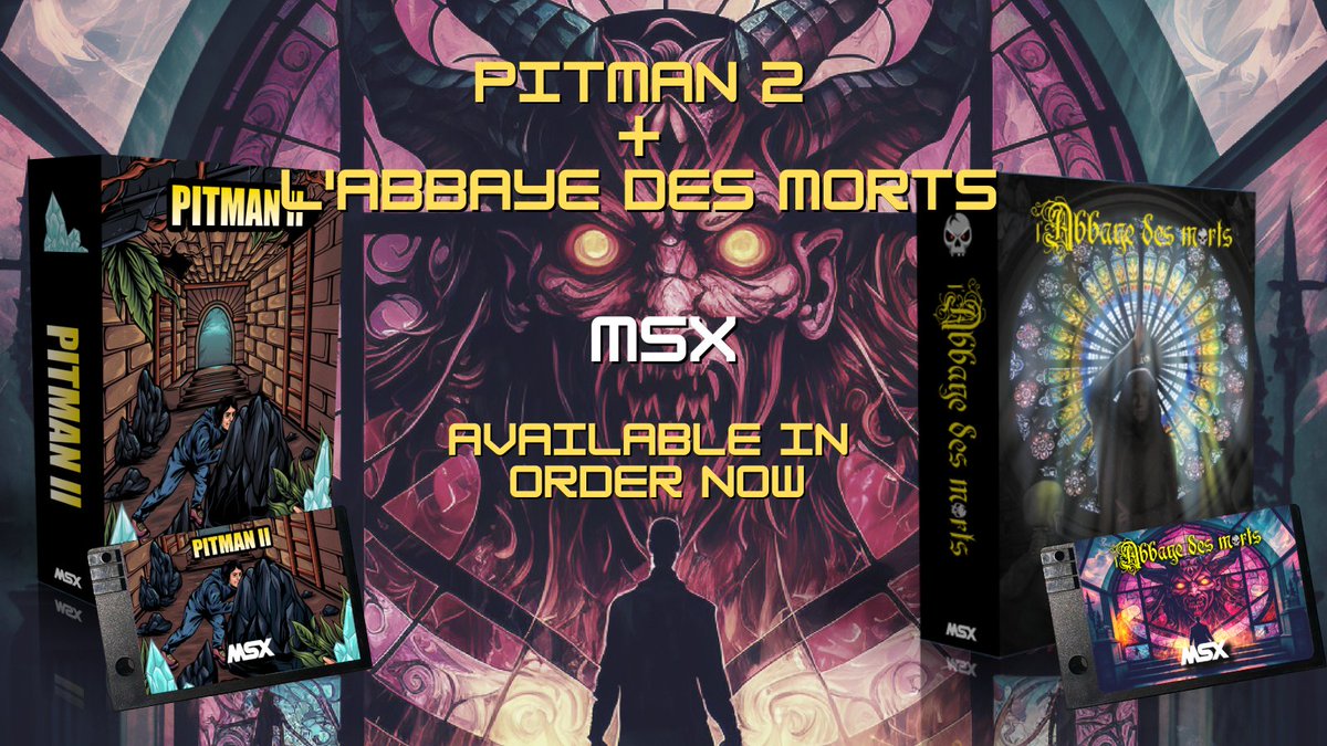 CoteGamers's tweet photo. MSX NEWS:
L'abbaye des morts is on preorder here► https://t.co/WYC9pFuriJ
Pitman 2 is on preodrer here►https://t.co/zp2oyXkK3p
Low shipping costs for 2 or more games
@Indie_RetroNEWS @ConexionMsx @MSXunderground @MSXBlog @msxorg #locomalito #AbbayeDesMorts #Pitman https://t.co/6eys3FpLJC