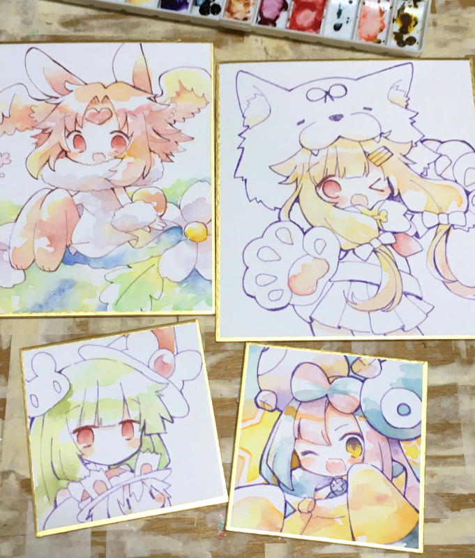 色紙 艦これ夕立、箱庭の魔女も描いてますっ 