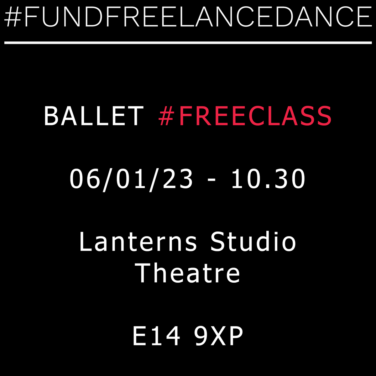 FundDance's tweet photo. FREECLASS - Modern #Ballet with Founder @JamielLaurence - 10.30am 6th January 2023 - @LanternsArts - Book you place via DM https://t.co/zAqQ2Wilvr
