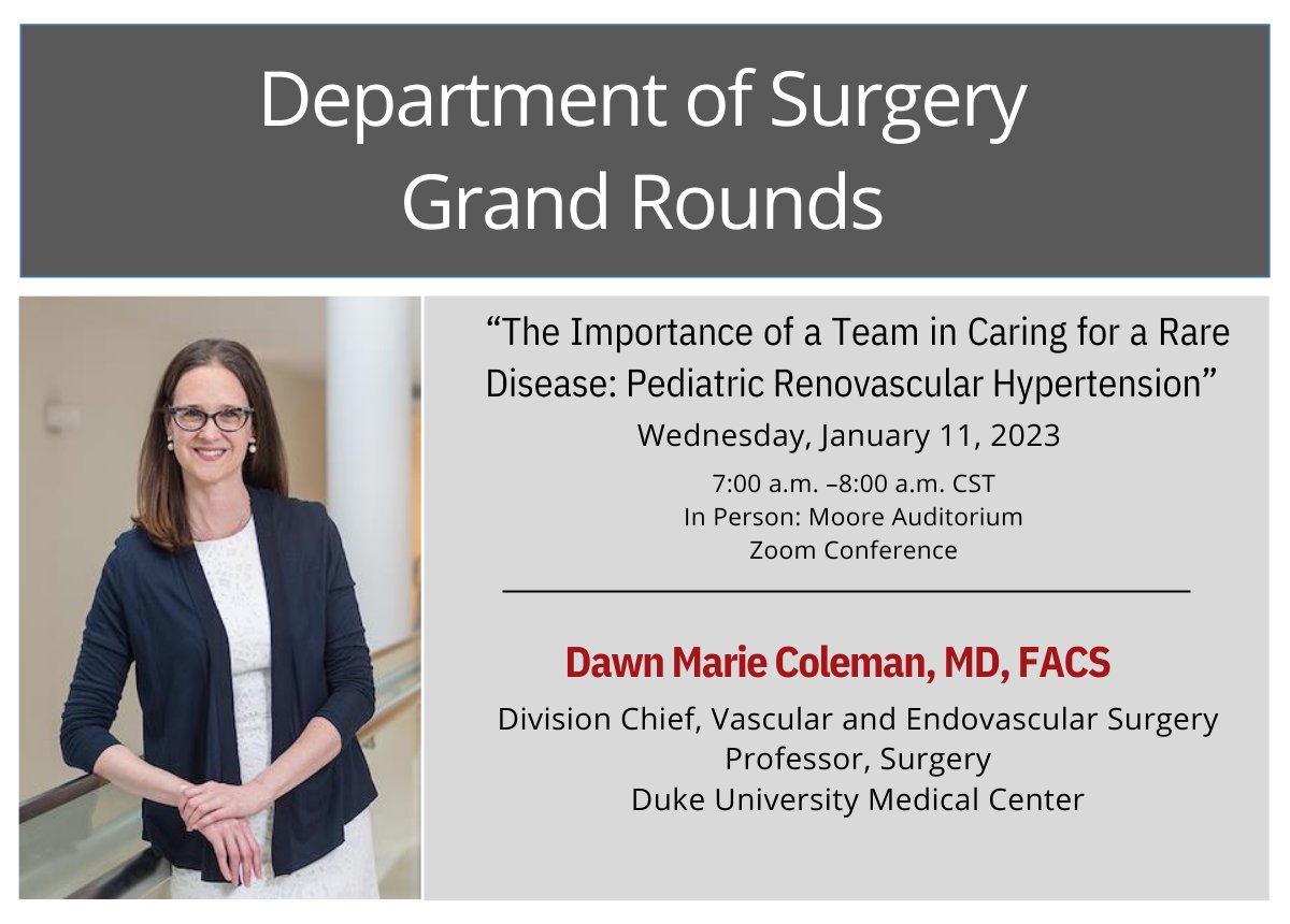 WashU Medicine Section of Vascular Surgery (@washuvascular) on Twitter photo Looking forward to <a href="/WashUSurgery/">WashU Medicine Department of Surgery</a> Vascular Grand Rounds with Dr. Dawn Coleman on January 11! Looking forward to <a href="/WashUSurgery/">WashU Medicine Department of Surgery</a> Vascular Grand Rounds with Dr. Dawn Coleman on January 11!