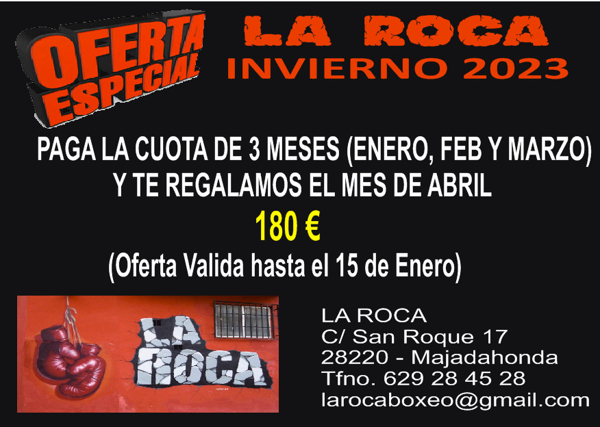 LaROCAboxeo's tweet photo. Comenzamos el año con nuevos precios y nuevas ofertas
#laRocaBoxeoMajadahonda #muaythai #k1 #kickboxing #mma #boxing #boxeo #kravmaga https://t.co/SWZTvj7eBe