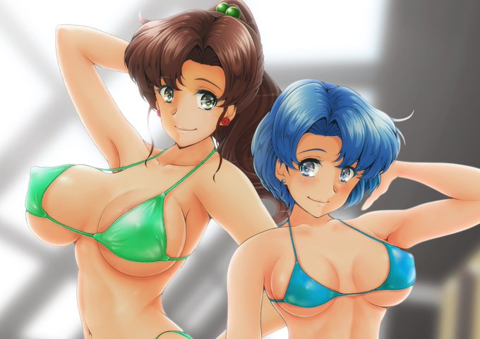 今日も過去絵。
まこちゃん亜美ちゃんビキニなのぜ。 