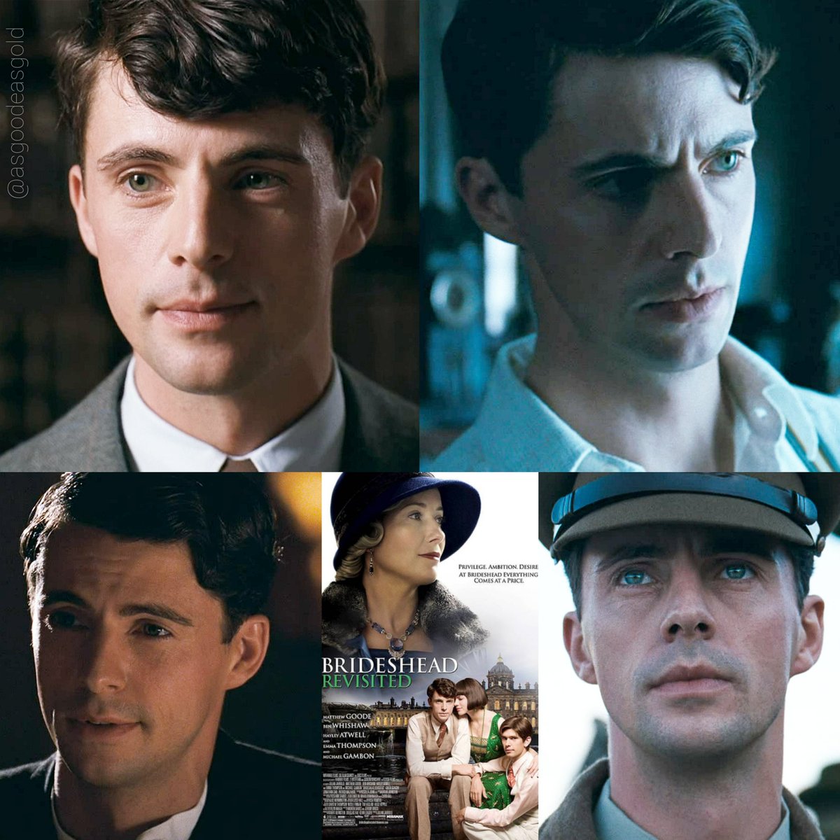 1/3 Starting rewatch of 2008 movie adaptation of #BridesheadRevisited. My most loved #MatthewGoode film, based a favourite novel, so very close to my 💗. For more see ⬇️.
Pic shows Charles' journey from young innocence to loss, love found & bittersweet disillusion
📷 My edit