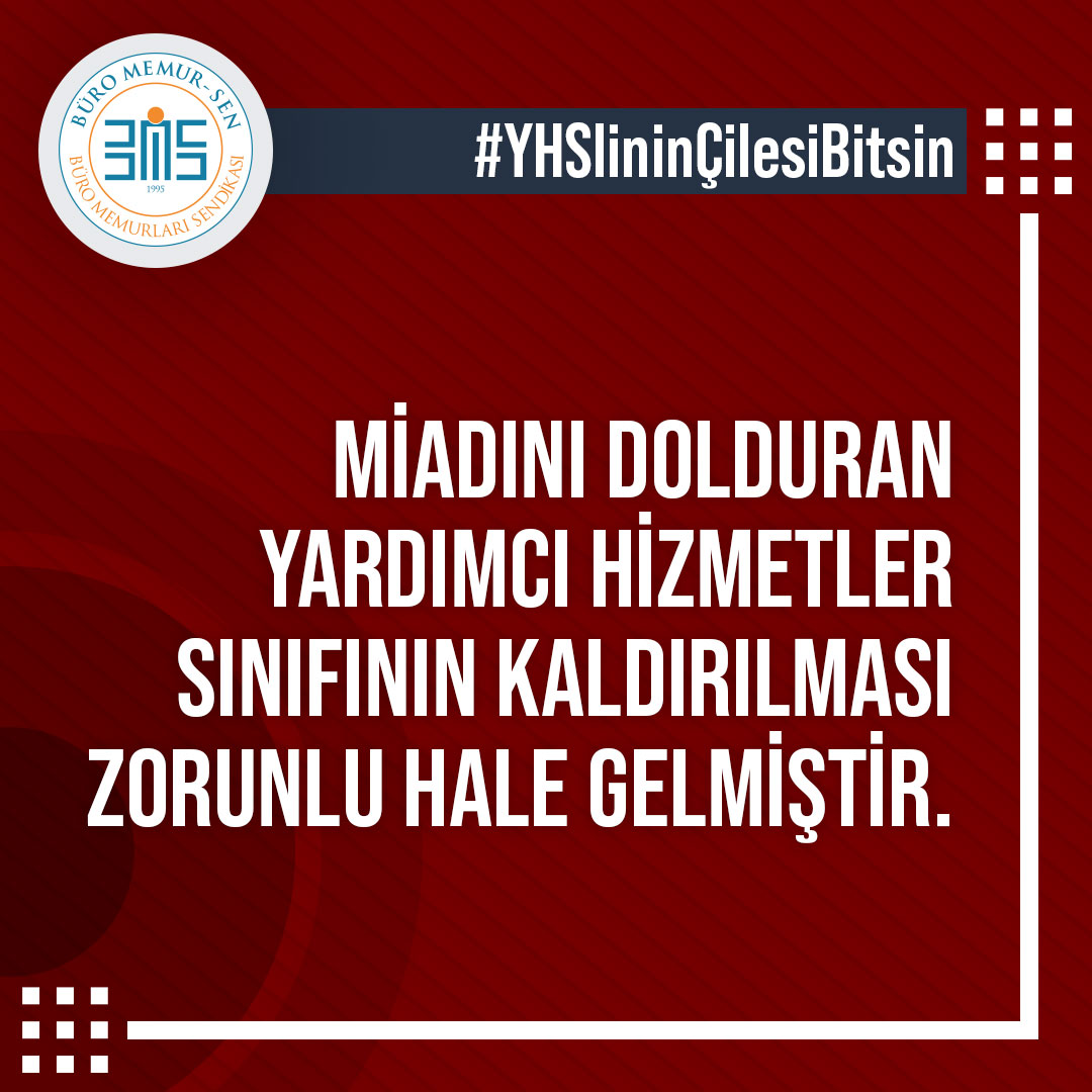#YHSlininÇilesiBitsin

MİADINI DOLDURAN YARDIMCI HİZMETLER SINIFININ KALDIRILMASI ZORUNLU HALE GELMİŞTİR.

<a href="/tcbestepe/">T.C. Cumhurbaşkanlığı</a> <a href="/RTErdogan/">Recep Tayyip Erdoğan</a> <a href="/csgbakanligi/">T.C. Çalışma ve Sosyal Güvenlik Bakanlığı</a>  <a href="/vedatbilgn/">Vedat Bilgin</a> <a href="/yusufyazgan37/">Yusuf YAZGAN</a>