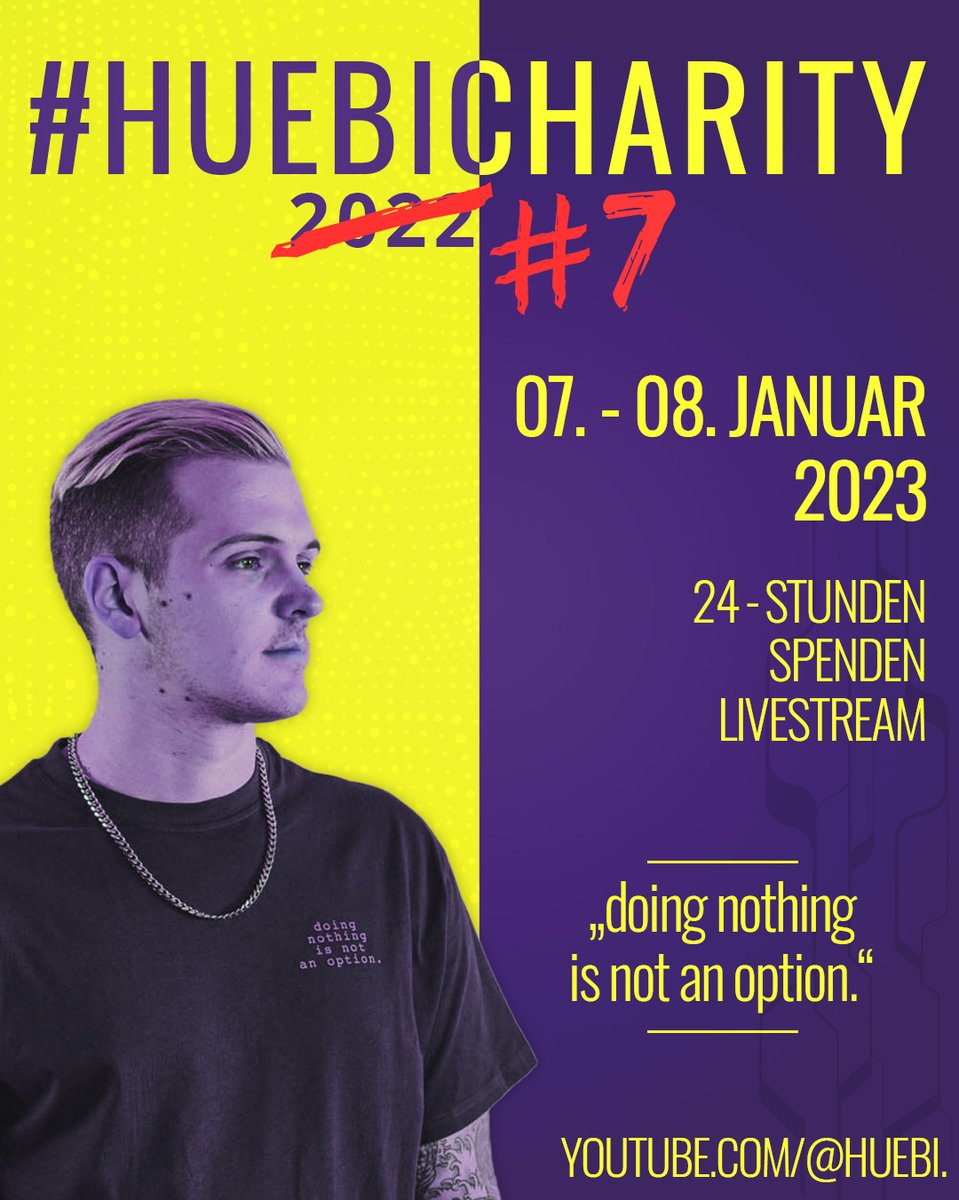 Huebi_LP's tweet photo. Ich mach den Shit einfach schon zum siebten Mal... halt die Schnauze. Jetzt mit dem richtigen Plakat!

Bald geht es los! Infos zu Zeitplan, Spendenorganisationen, Promo-Material. etc. folgen die Tage!

#HuebiCharity7 https://t.co/RpaBHtkf3w