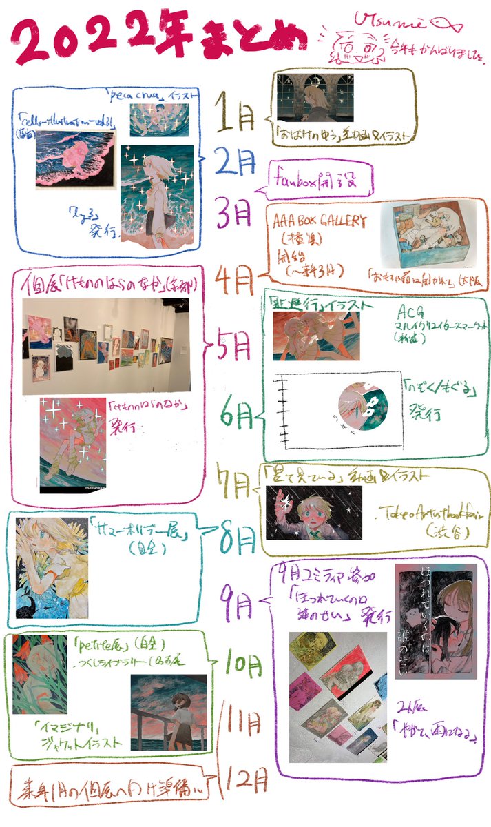 今年の活動まとめです 色々やったね
明日からポスカ展、年明け1/7からは個展です!今後ともチェケラしてください 