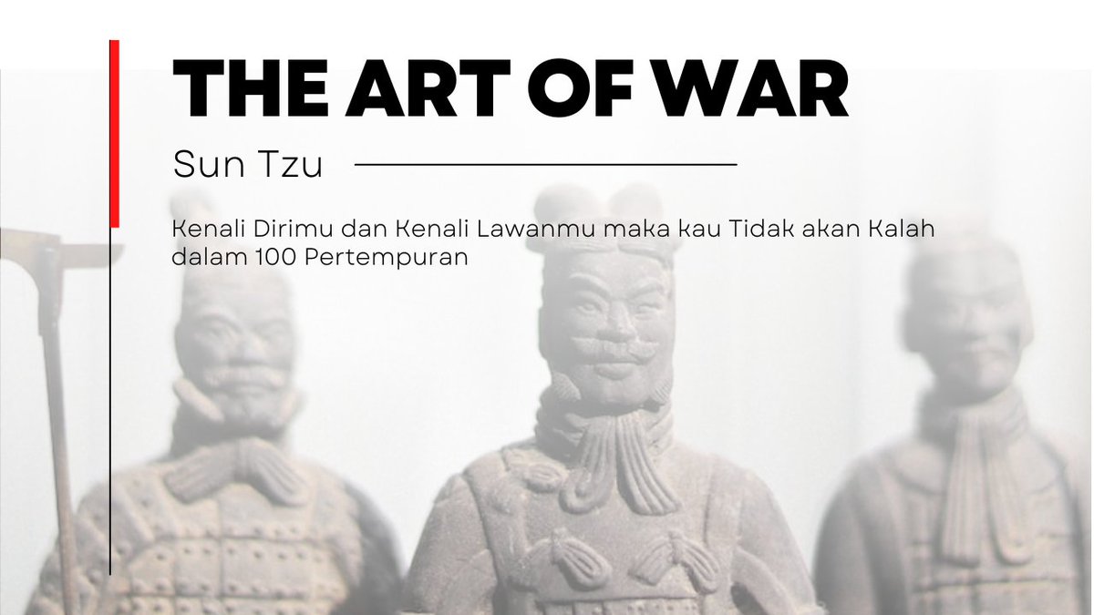 GoDiscusCom's tweet image. Dalam sebuah kutipan yang berasal dari buku karangan Sun Tzu berjudul The Art of War (Seni Perang) Kenali Dirimu dan Kenali Lawanmu maka kau Tidak akan Kalah dalam 100 Pertempuran, read more on : godiscus.com/blog/Kenali-Di…