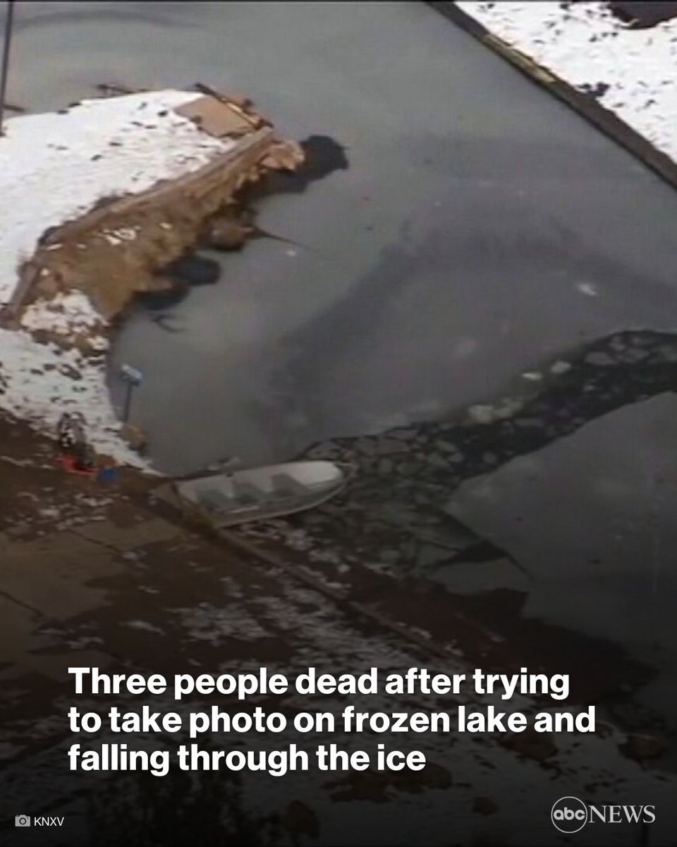 Three people were killed when they tried to take a photo on a frozen lake in Arizona and fell through the ice, authorities say.

The victims included a couple with two children who were at the scene. abcn.ws/3Q0D5TU