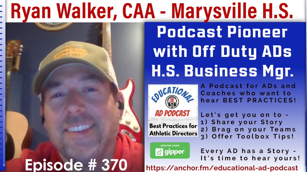 Ryan Walker, CAA of Marysville HS in Ohio - and one of the <a href="/offdutyads/">Off Duty ADs</a> shares his story +Best Practices on The Educ. AD Podcast! anchor.fm/educational-ad… <a href="/coach_ad/">Coach & AD Magazine</a> <a href="/ohioiaaa/">OIAAA</a> <a href="/IOWAHSADA/">IHSADA</a> <a href="/DrRerickCMAA/">Dr. Mark Rerick, CMAA</a> <a href="/WallOfFameVS/">Wall of Fame®</a> <a href="/OiaaaOklahoma/">Oklahoma OIAAA</a> <a href="/IIAAA3/">IIAAA</a> <a href="/IllinoisAD/">IADA</a> <a href="/MarysvilleEVSD/">Marysville Schools</a> <a href="/KIAAAks/">KIAAA</a> <a href="/NACDA/">NACDA</a>