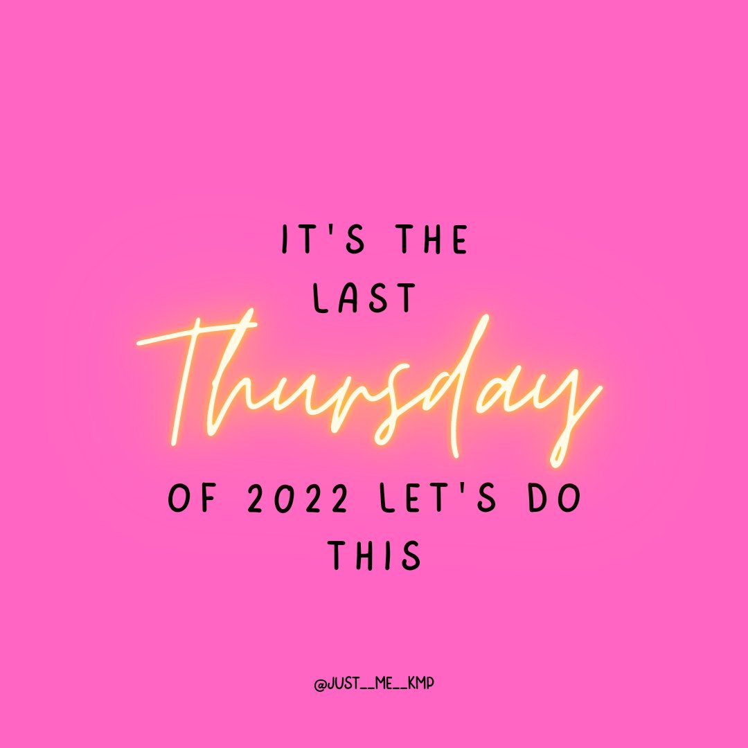 Y'all is the last Thursday of 2022! 
Are y'all going out strong or are you in potato  mode? Let me know! 
I'm in the middle. I'm off work this week so I'm taking advantage and being lazy but also working and planning for 2023! 
Love y'all hope y'all have the day you deserve 💜