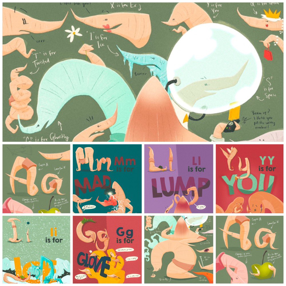 Just found this, an idea I had during a lockdown, started concept pages and then utterly forgot about it. I remember the artwork not sitting right so I shelved it to return at some point. I just liked the idea of worms shaped like letters. #rhyme #doodle #conceptart