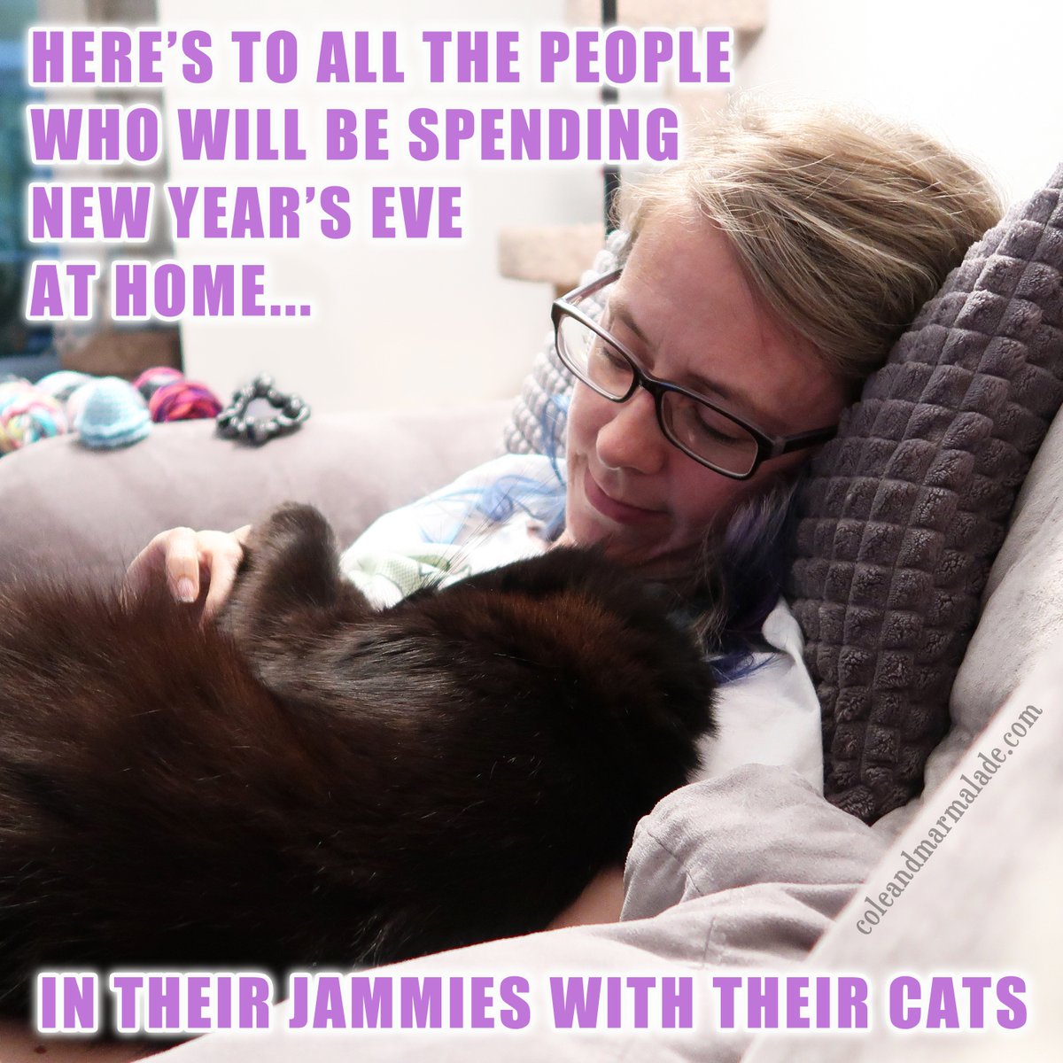 Do YOU have your jammies picked out yet?! 💜

#NewYearsEvePrep #Cats #CatPeople