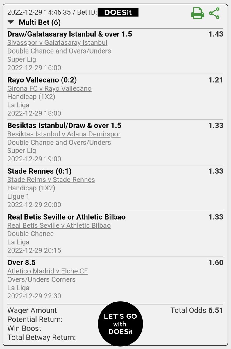 LuckyDoubles's tweet image. Let&apos;s try this, stake high at your own Risk🤍🐐💙

Booking Code : X3F9945F2

#bettingtipster #bettingtwitter #doesit