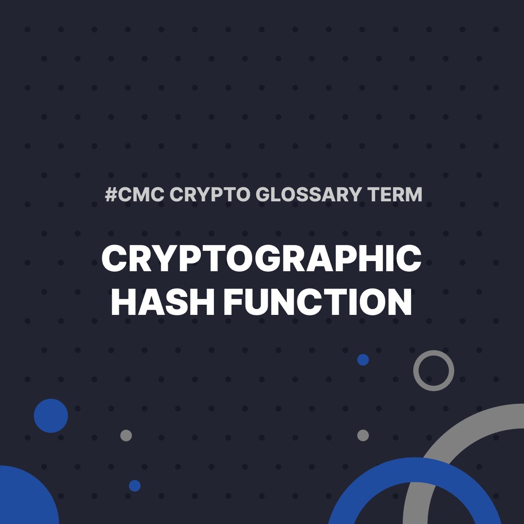 #CMCGlossary: Cryptographic Hash Function ✨

Cryptographic hash functions produce a fixed-size hash value from a variable-size transaction input.

👉 Details: coinmarketcap.com/alexandria/glo…