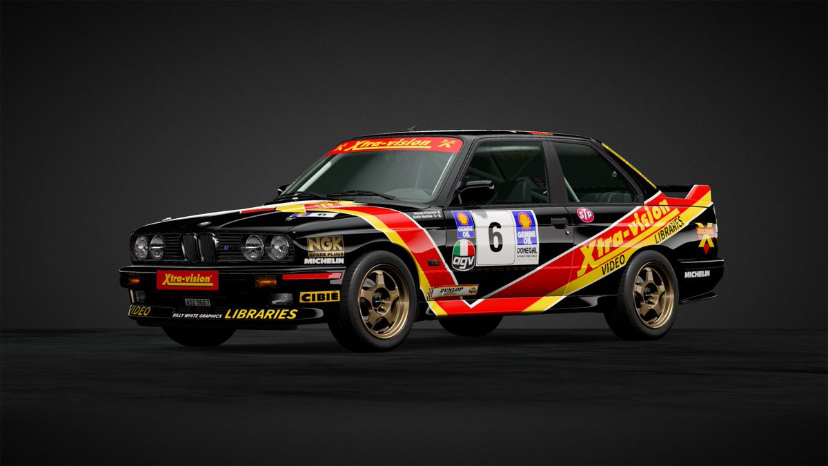 TiMoCoDesign's tweet photo. @VHSRallies and @rallyretro have been an awesome source of inspiration for the latest #timoco82 #GT7Livery: the Xtravision sponsored #bmwm3 that Austin Machale used to win the 1990 @OffDonegalRally @IrishTarmacTROA #austinmachale #donegal #rally #irishrallying https://t.co/6oLbEDsuAl