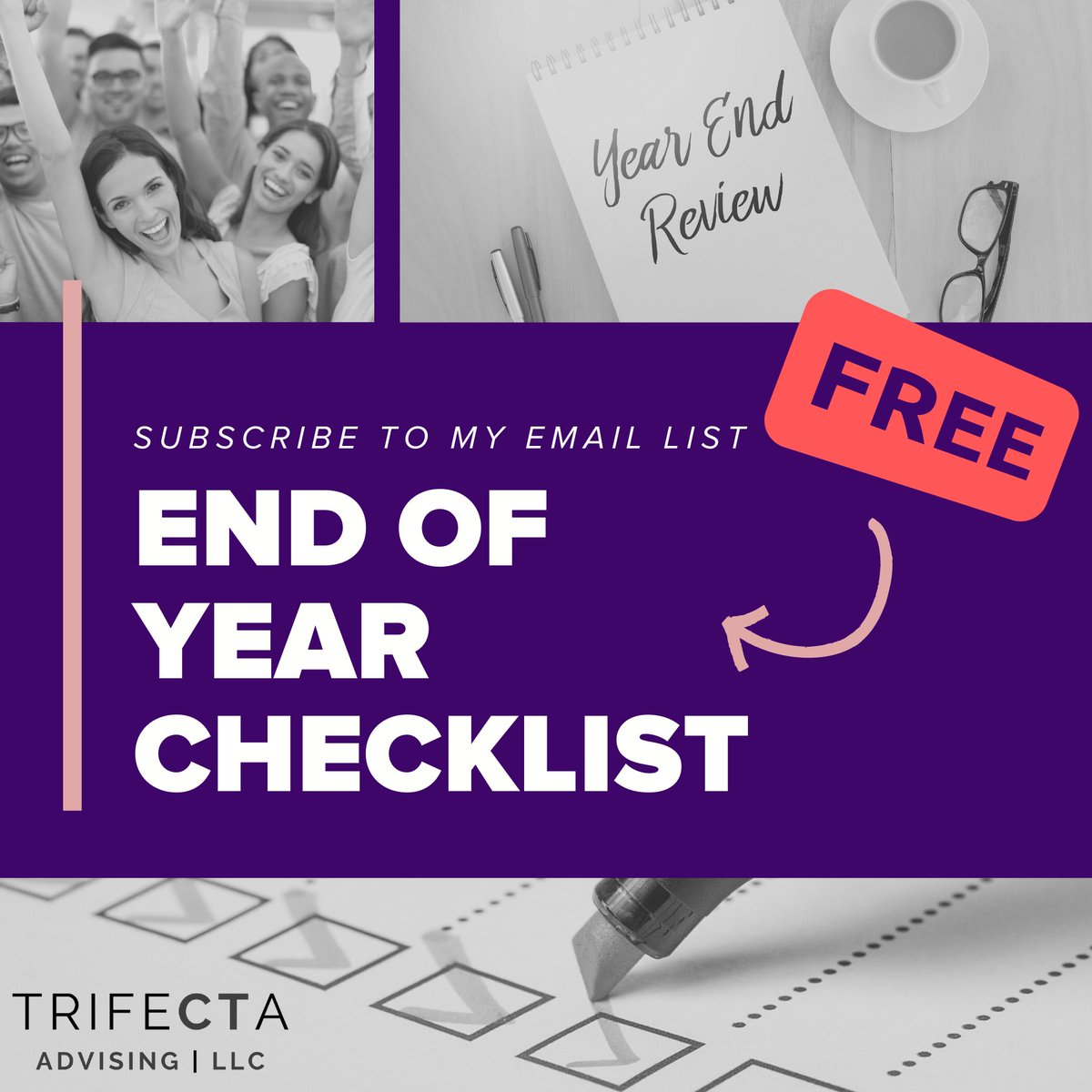 TrifectaAdvise's tweet photo. Subscribe to my email list!  

If you join now, you will get access to a free end-of-year nonprofit checklist that will set you up right for the new year. 

Click the link to join: https://t.co/DSgXjrKfEy

#NonprofitOperations #NewYear #Entrepreneurship #GivingSeason https://t.co/BlY9MYcVrq