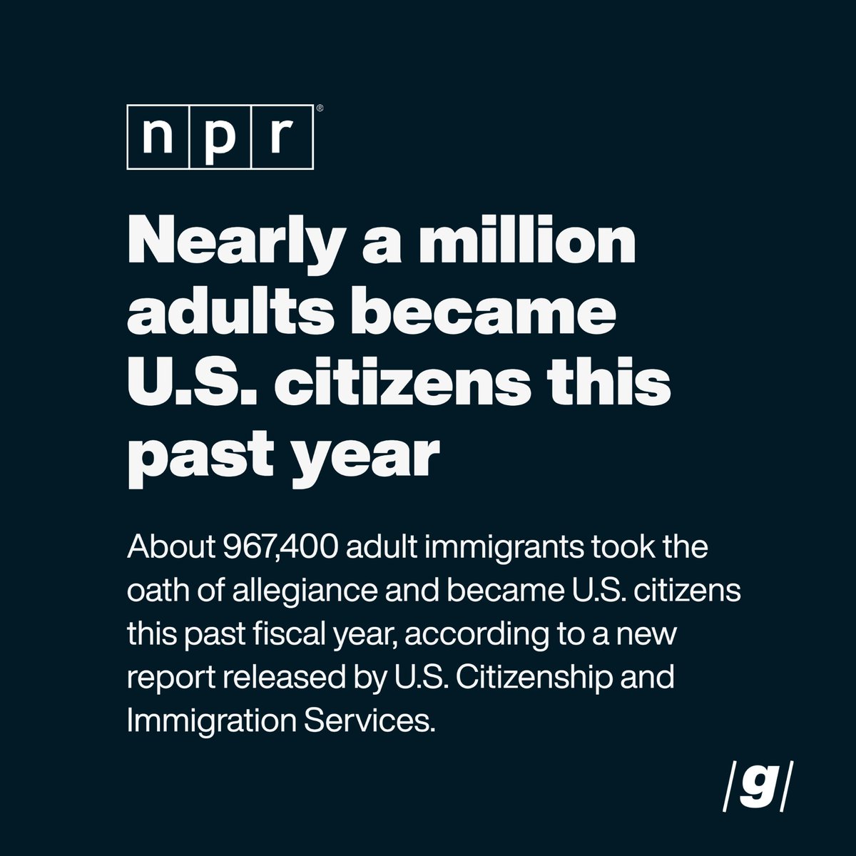 Nearly a million adults became U.S. citizens this past year.
About 967,400 adult immigrants took the oath of allegiance and became U.S. citizens this past fiscal year, according to a new report released by U.S. Citizenship and Immigration Services.