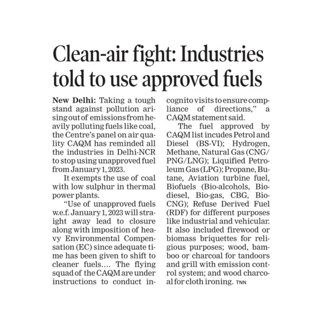 PradipBurmanIND's tweet photo. Use of #UnapprovedFuels w.e.f. January 1, 2023 will result in immediate closure and imposition of heavy #Environmental Compensation, as adequate time has been provided to transition to #CleanerFuels. https://t.co/eiS3MPzRRl