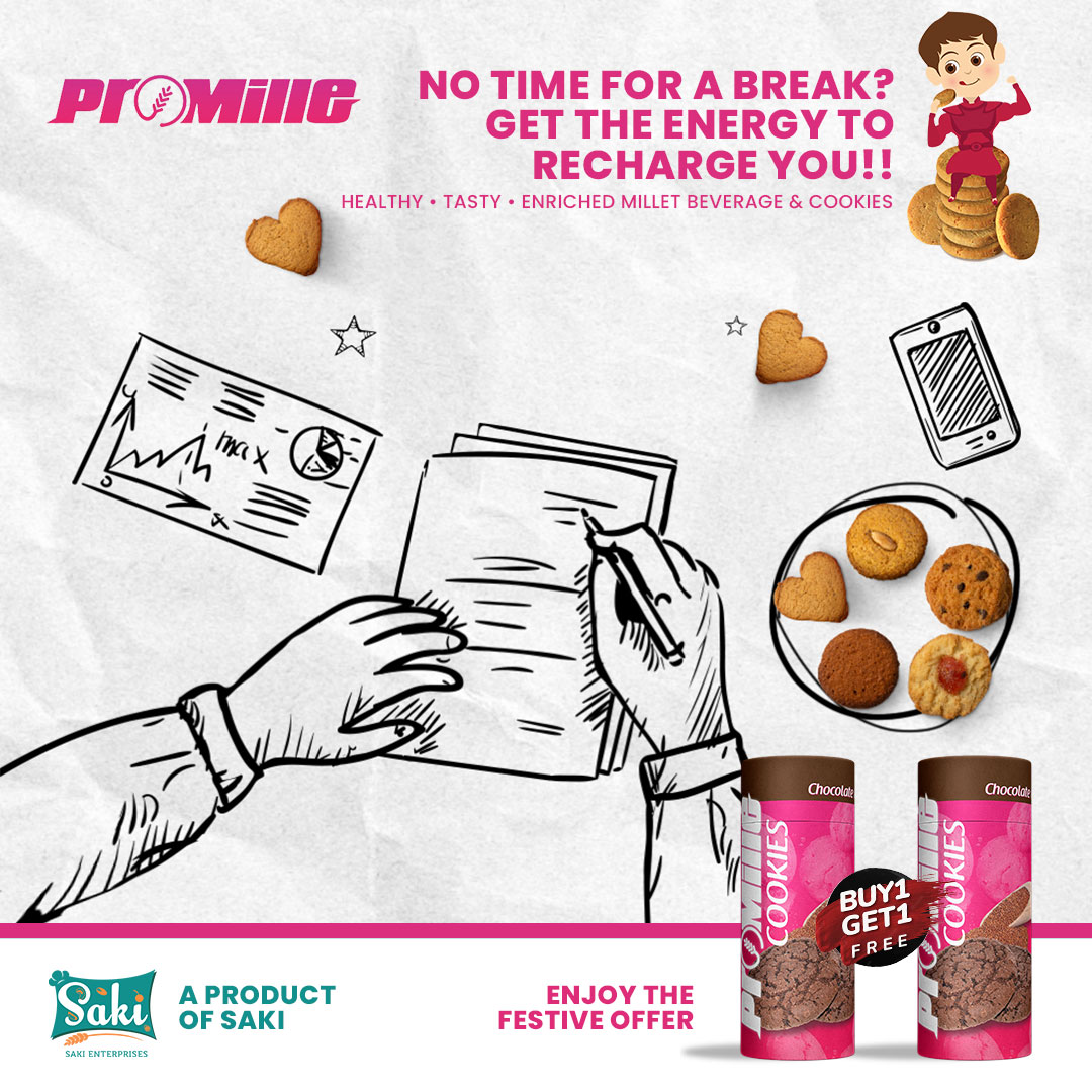 SakiEnterprises's tweet photo. Perfect snack when you don't have time for a break!

Try our enriched millet beverage and cookies for an instant boost! 

Recharge your energy with our delicious promille cookies! 
#EnergyBoost #RechargeYourself #HealthySnack #FestiveOffer #HealthySnack #EnergyBoost #FestiveOffer https://t.co/A79nqWojhf