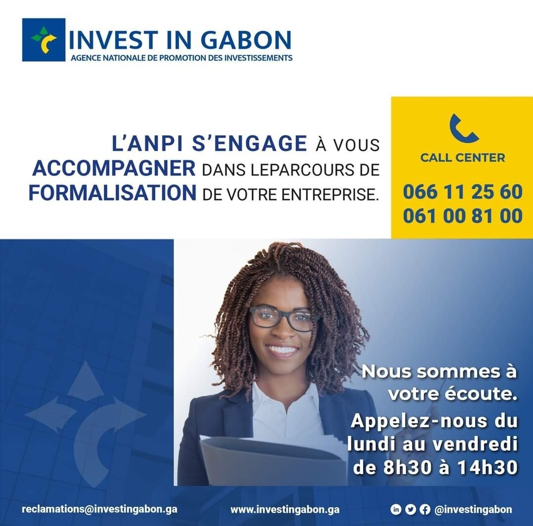 🔴 Nous avons pour mission d'accompagner les opérateurs économiques tout au long du processus de formalisation de leurs entreprises.

➡️ Pour plus d'infos, contactez-nous au  066 11 25 60 / 061 00 81 00, ou rendez-vous sur notre site internet : investingabon.ga