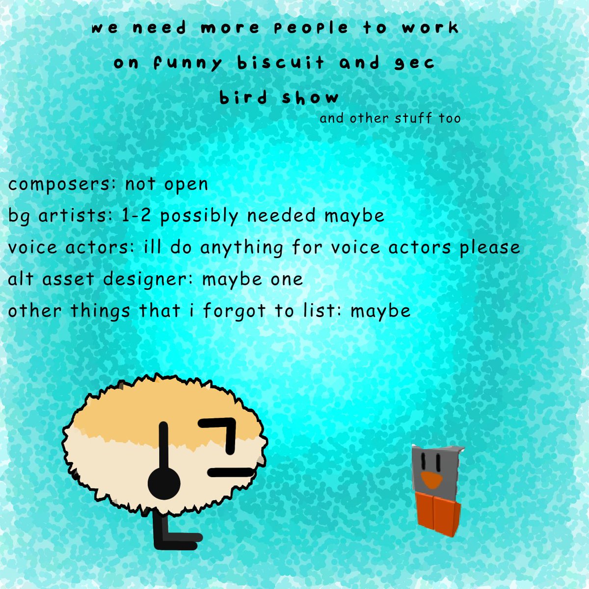 Vearnus's tweet photo. we need more ppl lmao #osc #objectshowcommunity #objectshow 

also sign the contract if youre interested and ill most likely let you in, you dont have to have to be good at your talents im desperate for anything https://t.co/GUAciHknNb