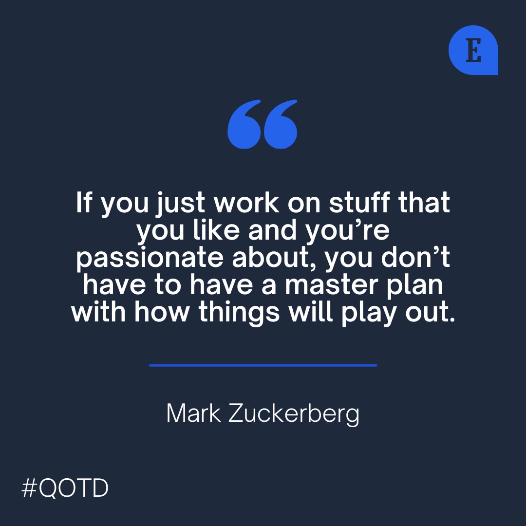 Entrepreneur's tweet image. Follow your passion. #QOTD