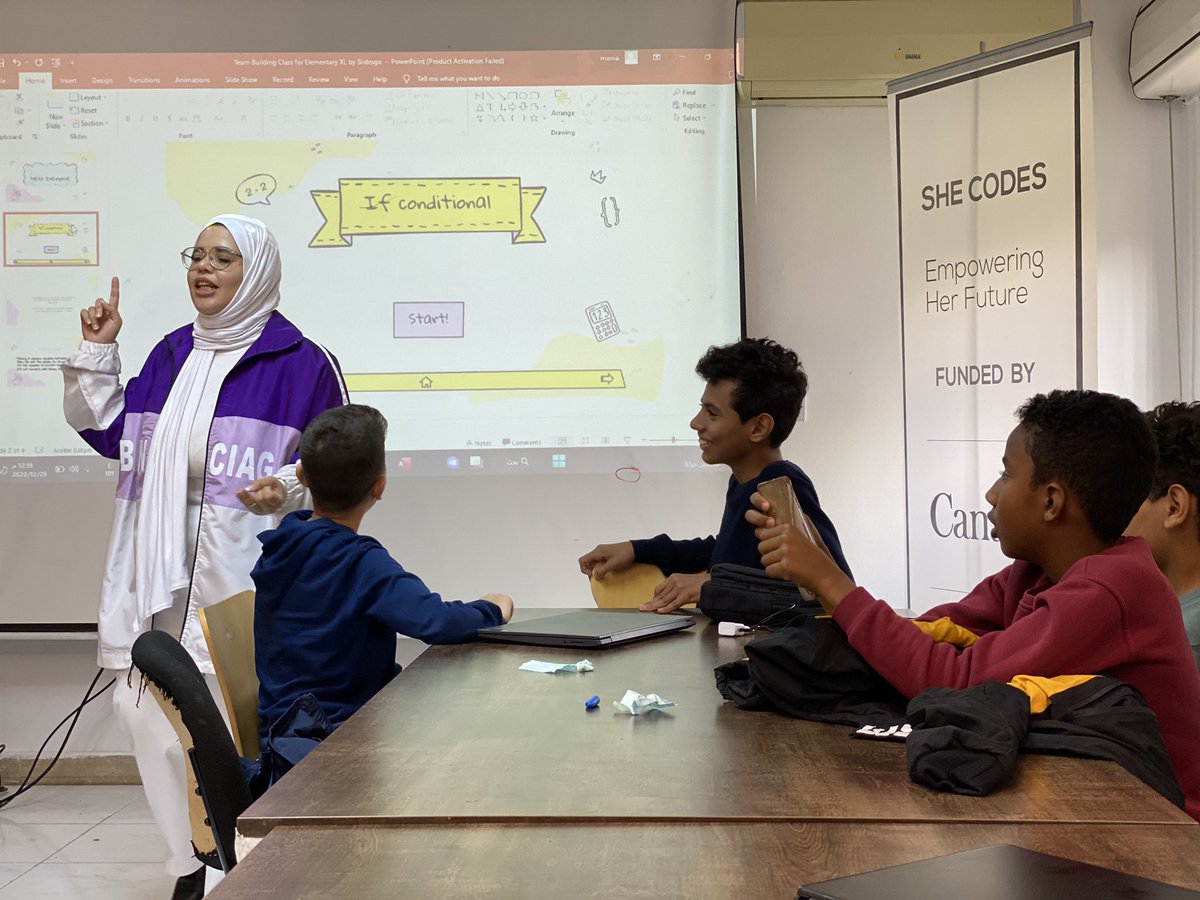 Najla_Missalati's tweet image. @monia_Eljowhary has a great talent for teaching and interacting with kids. She made the #conditions in #programming look easy. Coding isn’t complicated if you have the right mentor #OperationCode @CanEmbLibya @Shecodes2018