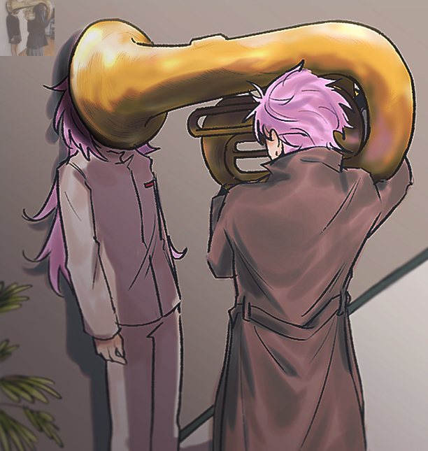 지금, 나팔 불고 있으니까.